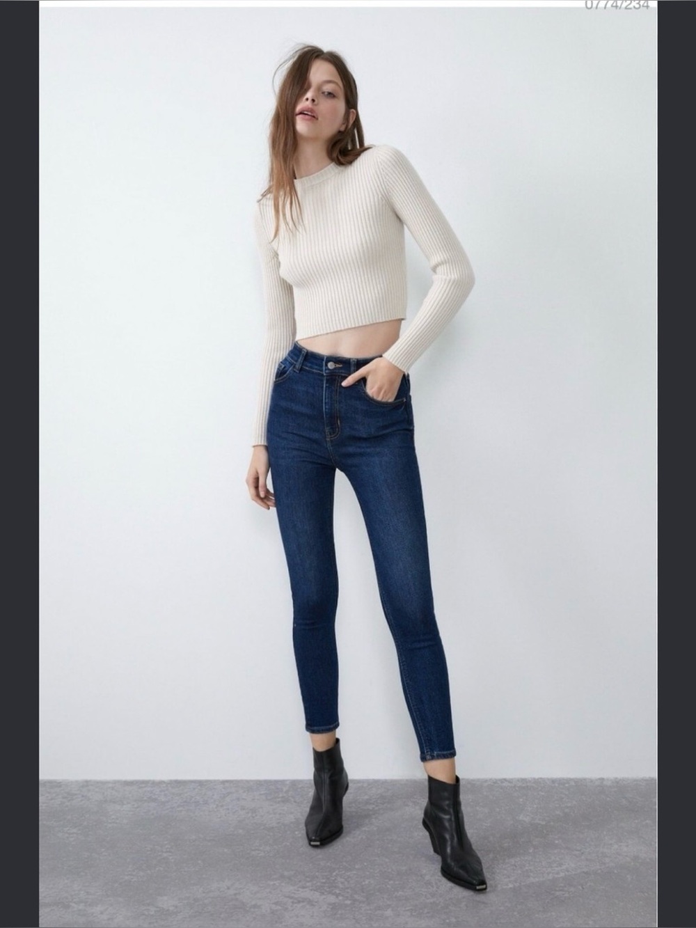 Zara High-Rise Dark Blue Skinny Jeans - Women